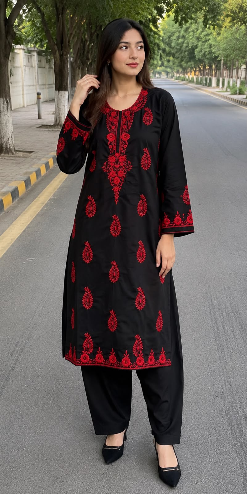 2 Pc Unstitched Handmade Multani Embroidery Dress