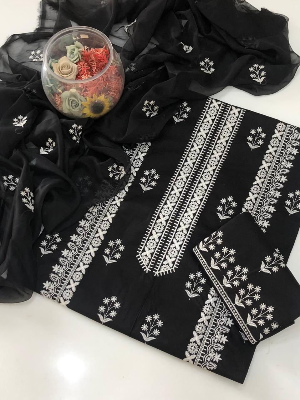 UnStitched Handmade Multani Embroidery Dress