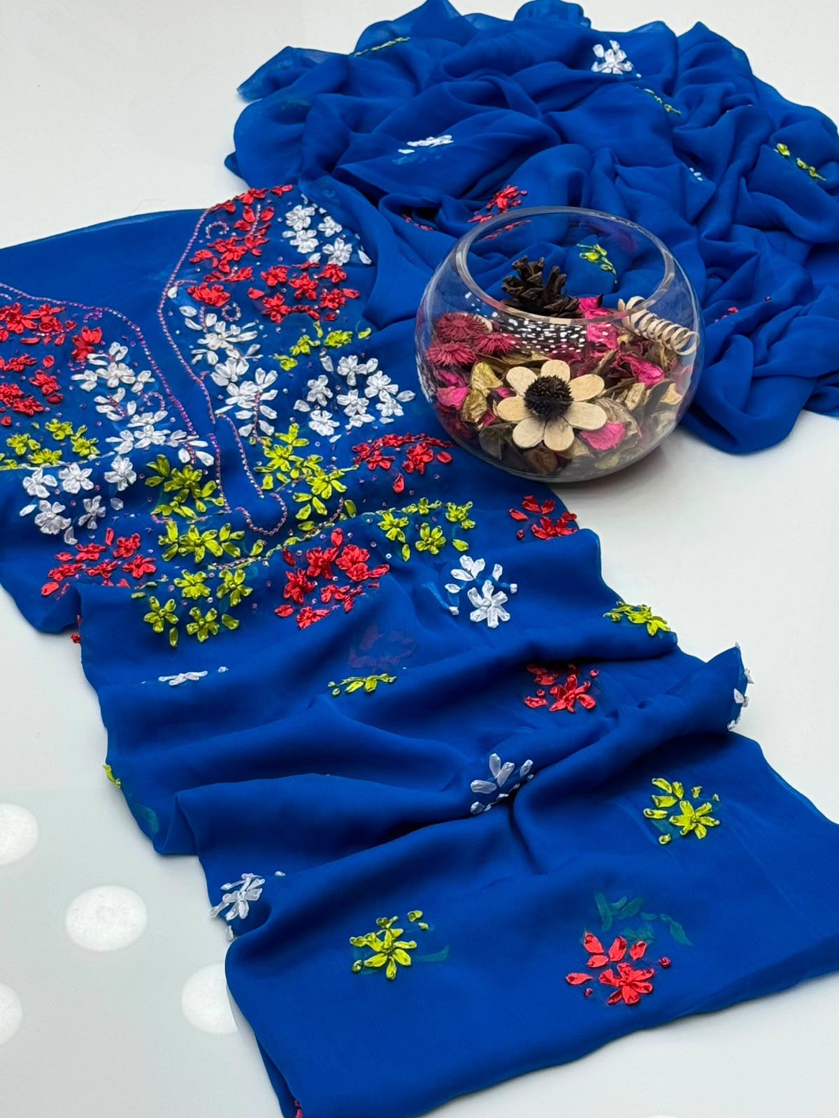 UnStitched Handmade Multani Embroidery Dress 2Pc