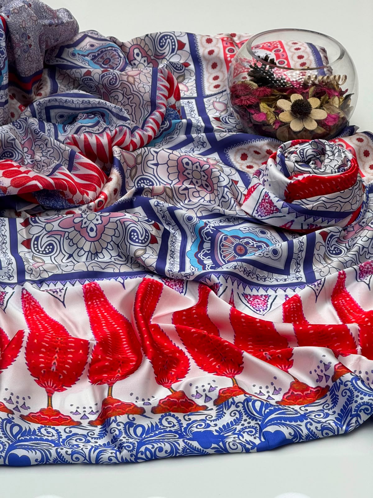 UnStitched Handmade Multani Embroidery Dress 3Pc