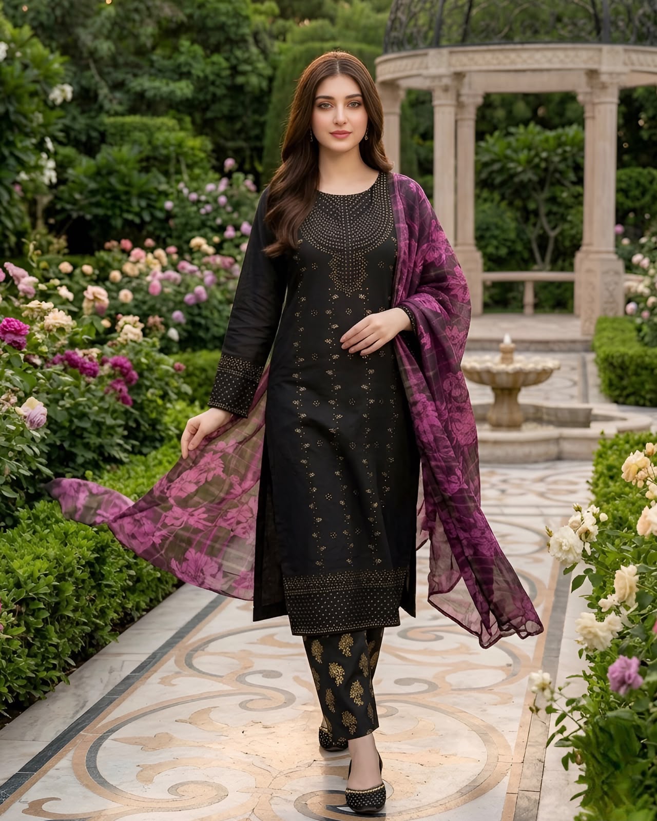 UnStitched Multani Embroidery Dress 3Pc
