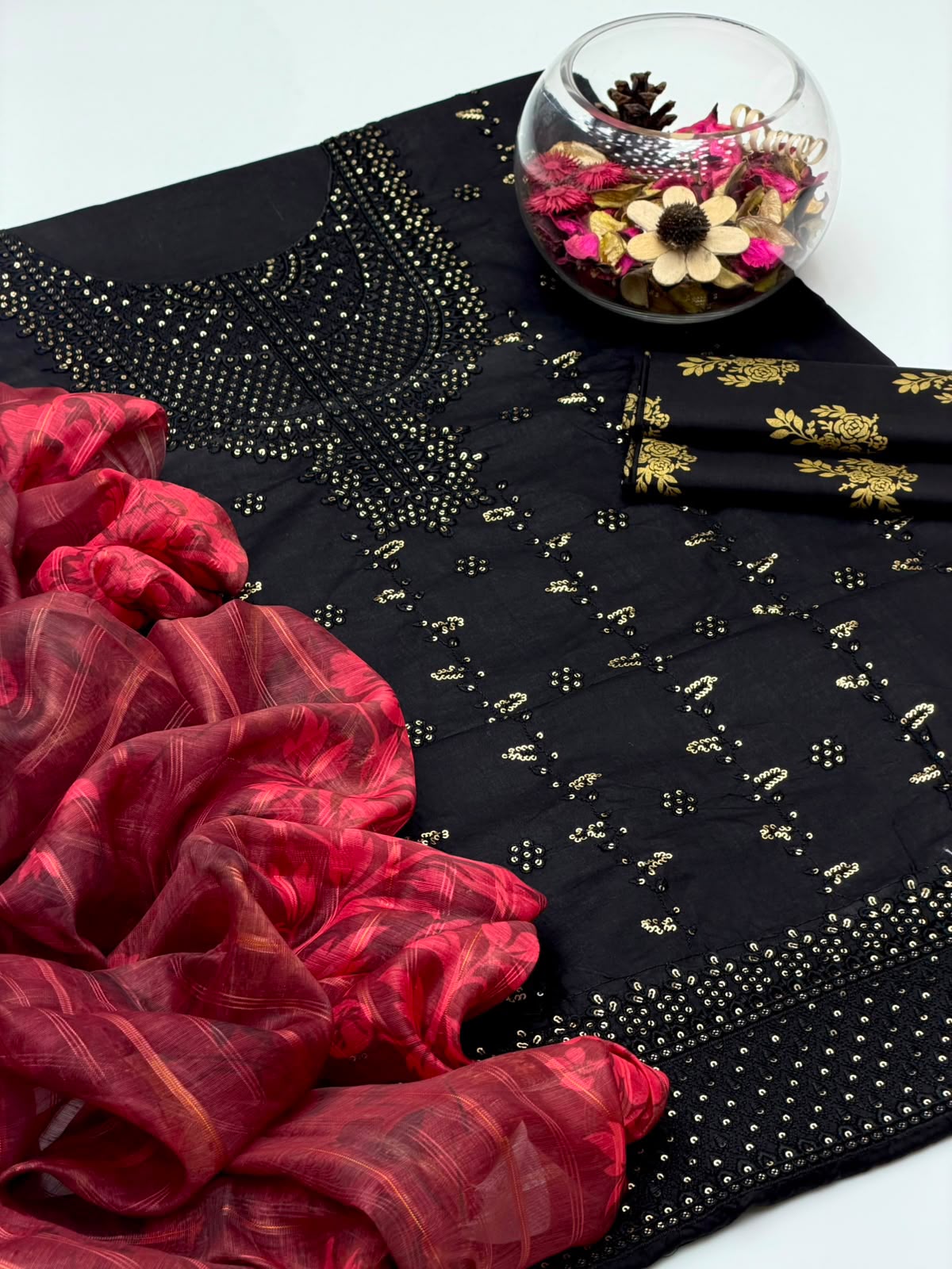 UnStitched Multani Embroidery Dress 3Pc