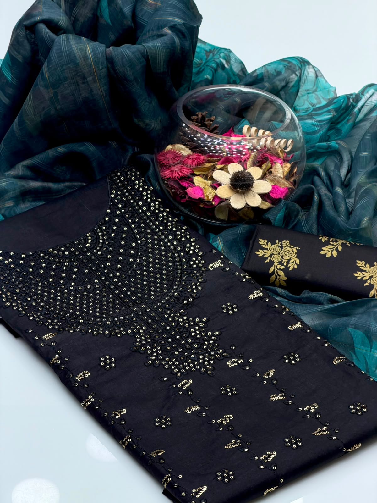 UnStitched Multani Embroidery Dress 3Pc